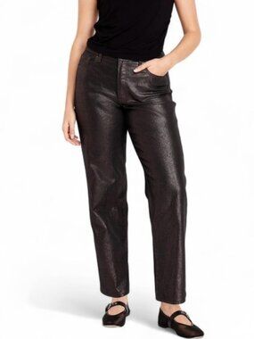 Old Navy High Rise OG Loose Black Metallic Jeans Size 14P